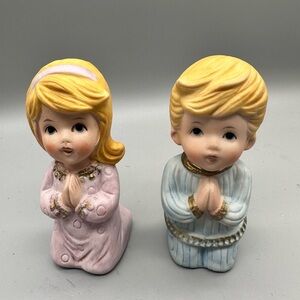 Homco vintage praying boy & girl figurines